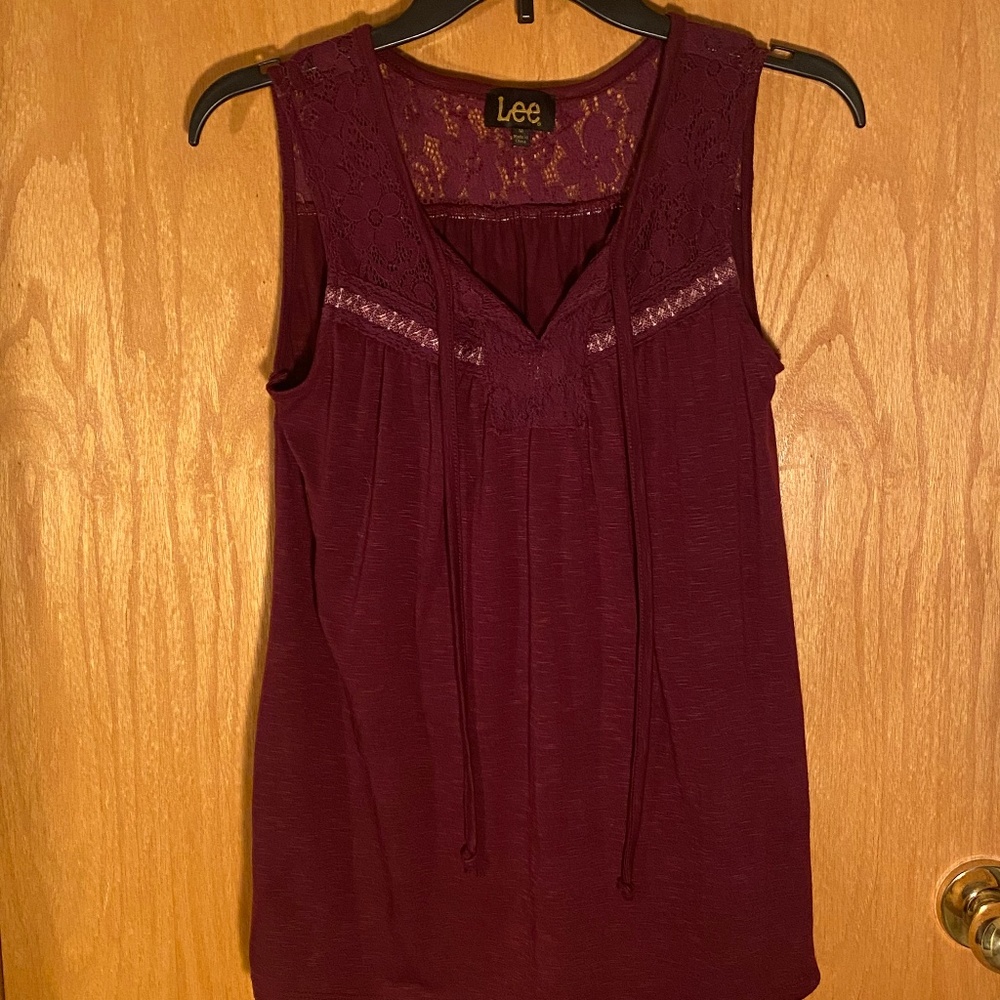 Burgundy Tank Top Blouse